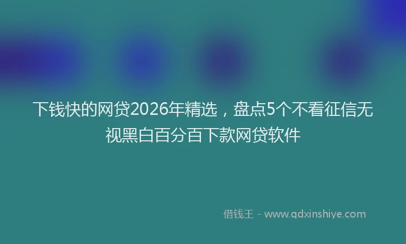 下钱快的网贷2026年精选，盘点5个不看征信无视黑白百分百下款网贷软件