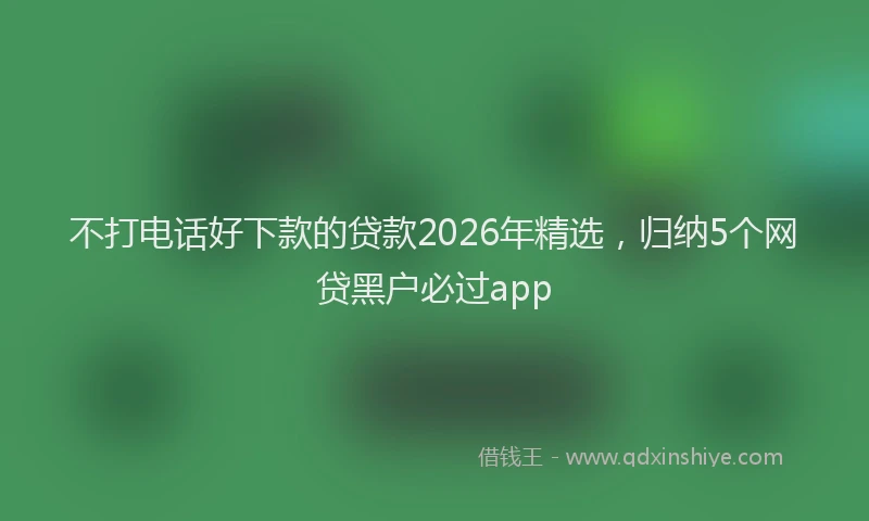 不打电话好下款的贷款2026年精选，归纳5个网贷黑户必过app