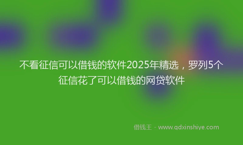 不看征信可以借钱的软件2025年精选，罗列5个征信花了可以借钱的网贷软件