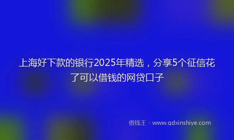 上海好下款的银行2025年精选，分享5个征信花了可以借钱的网贷口子