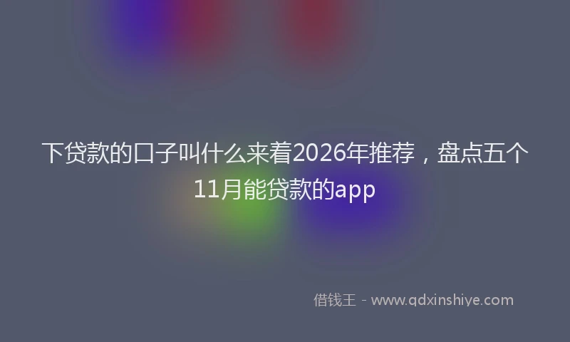 下贷款的口子叫什么来着2026年推荐，盘点五个11月能贷款的app
