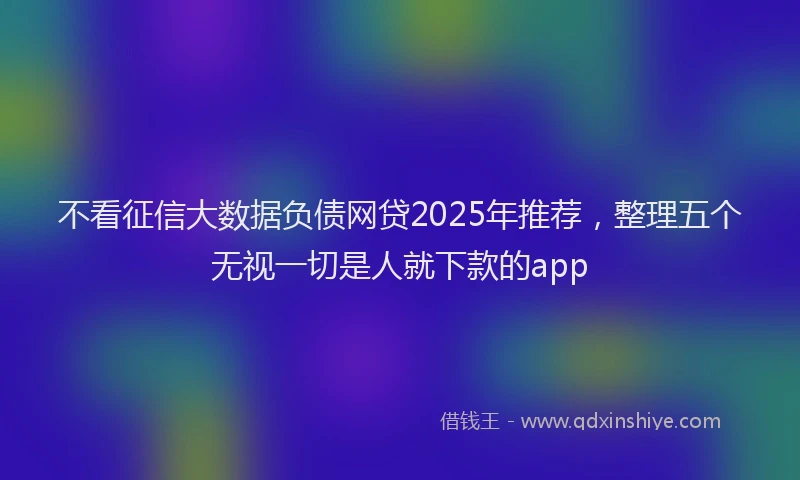 不看征信大数据负债网贷2025年推荐，整理五个无视一切是人就下款的app