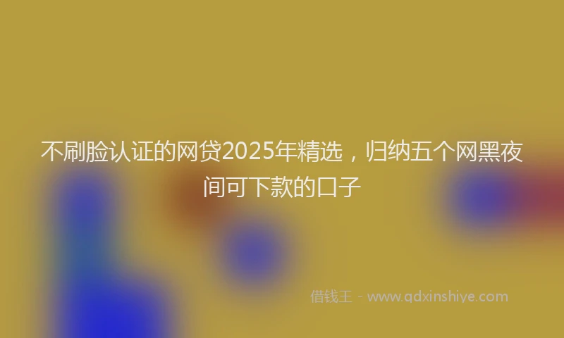 不刷脸认证的网贷2025年精选，归纳五个网黑夜间可下款的口子