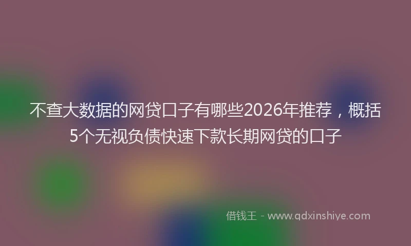不查大数据的网贷口子有哪些2026年推荐,概括5个无视负债快速下款长期网贷的口子