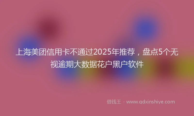 上海美团信用卡不通过2025年推荐，盘点5个无视逾期大数据花户黑户软件