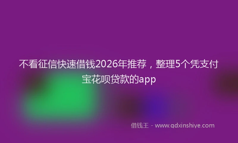 不看征信快速借钱2026年推荐,整理5个凭支付宝花呗贷款的app