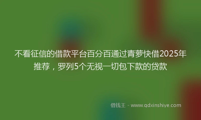 不看征信的借款平台百分百通过青萝快借2025年推荐，罗列5个无视一切包下款的贷款