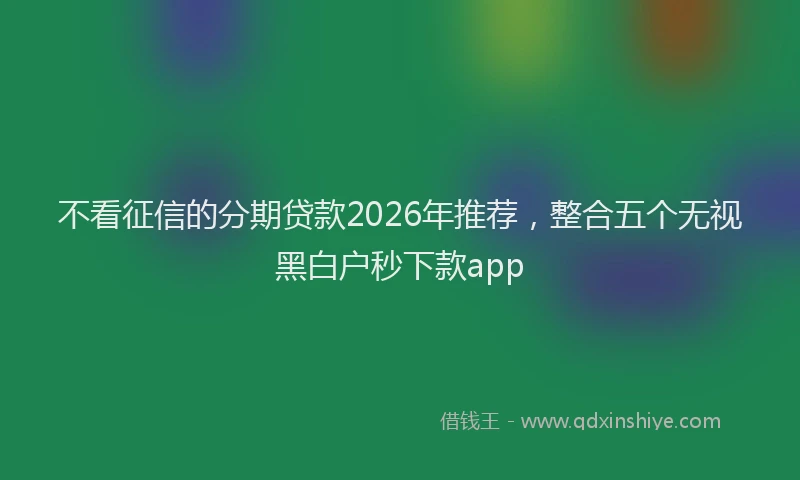 不看征信的分期贷款2026年推荐,整合五个无视黑白户秒下款app