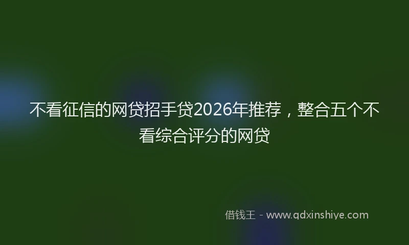 不看征信的网贷招手贷2026年推荐，整合五个不看综合评分的网贷