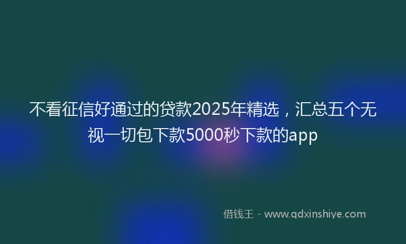 不看征信好通过的贷款2025年精选，汇总五个无视一切包下款5000秒下款的app