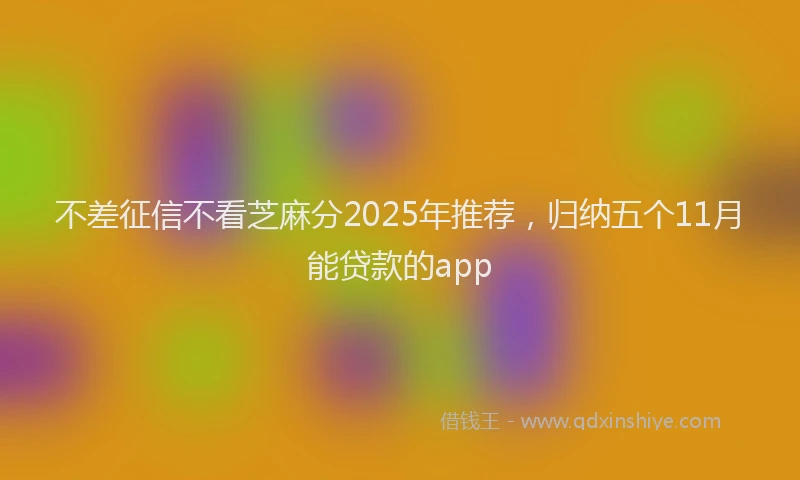 不差征信不看芝麻分2025年推荐，归纳五个11月能贷款的app