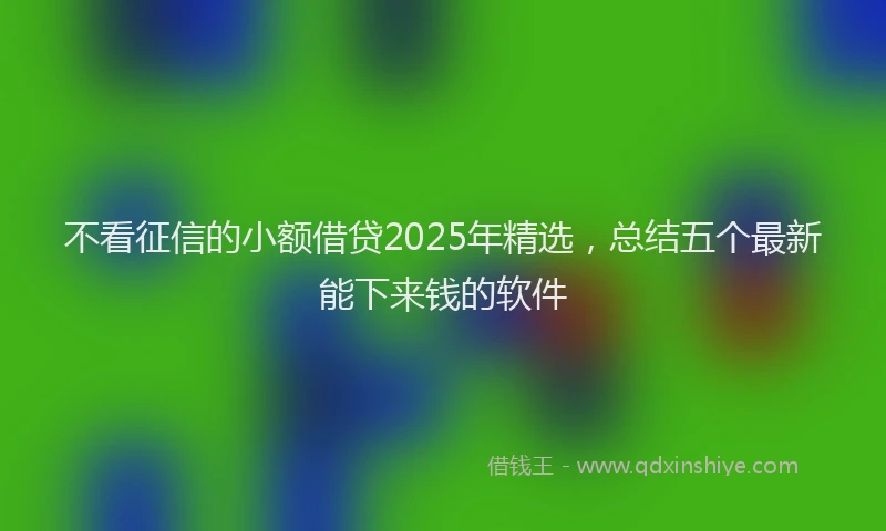 不看征信的小额借贷2025年精选，总结五个最新能下来钱的软件