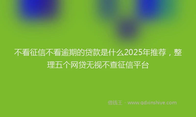 不看征信不看逾期的贷款是什么2025年推荐，整理五个网贷无视不查征信平台