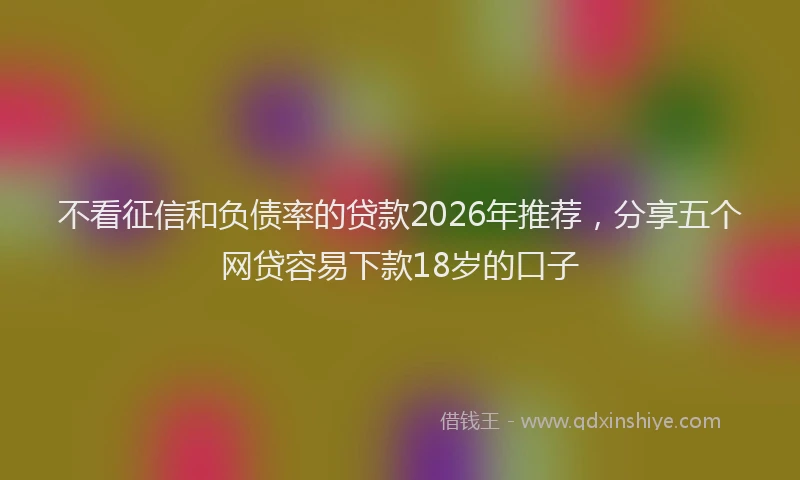 不看征信和负债率的贷款2026年推荐,分享五个网贷容易下款18岁的口子