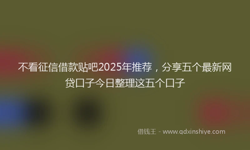 不看征信借款贴吧2025年推荐，分享五个最新网贷口子今日整理这五个口子