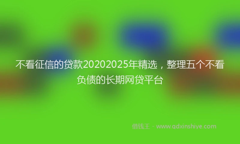 不看征信的贷款20202025年精选，整理五个不看负债的长期网贷平台