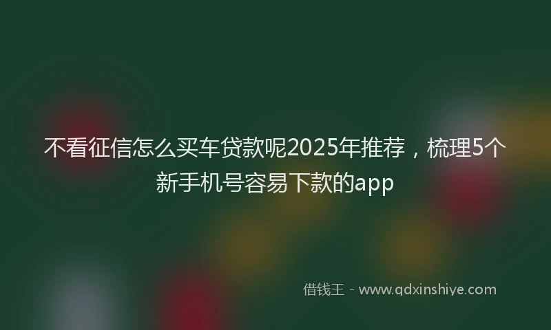 不看征信怎么买车贷款呢2025年推荐,梳理5个新手机号容易下款的app
