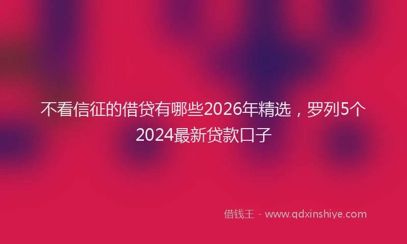 不看信征的借贷有哪些2026年精选，罗列5个2024最新贷款口子