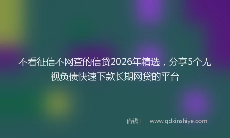 不看征信不网查的信贷2026年精选，分享5个无视负债快速下款长期网贷的平台