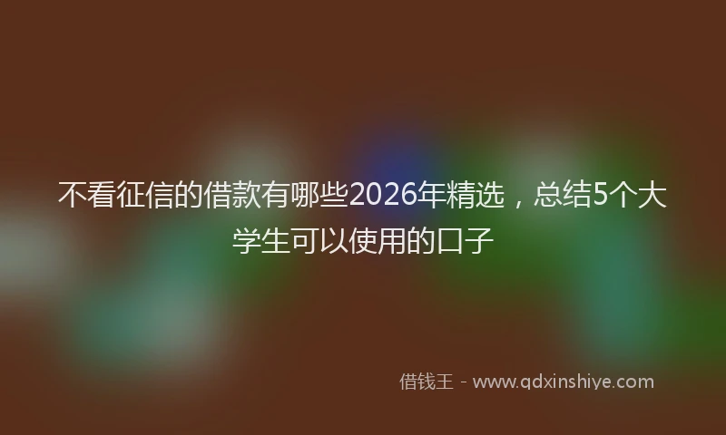 不看征信的借款有哪些2026年精选,总结5个大学生可以使用的口子