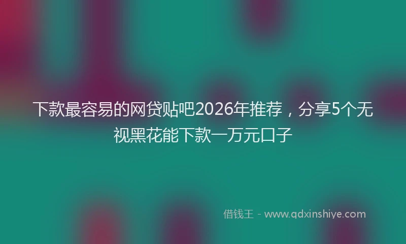 下款最容易的网贷贴吧2026年推荐，分享5个无视黑花能下款一万元口子