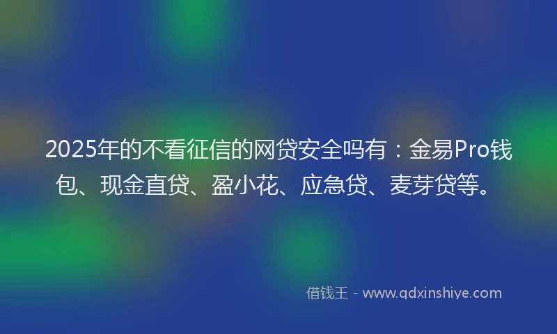 2025年的不看征信的网贷安全吗有：金易Pro钱包、现金直贷、盈小花、应急贷、麦芽贷等。