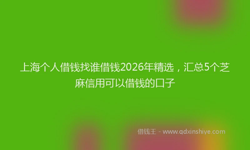上海个人借钱找谁借钱2026年精选，汇总5个芝麻信用可以借钱的口子