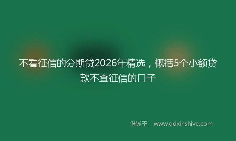 不看征信的分期贷2026年精选，概括5个小额贷款不查征信的口子