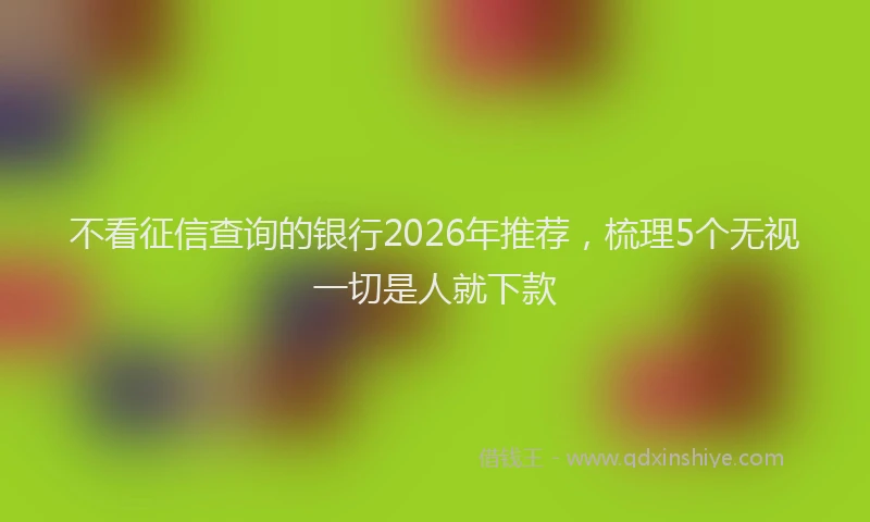 不看征信查询的银行2026年推荐，梳理5个无视一切是人就下款