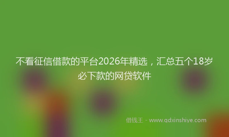 不看征信借款的平台2026年精选，汇总五个18岁必下款的网贷软件