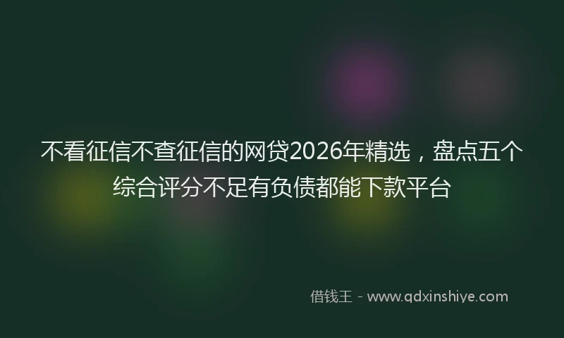 不看征信不查征信的网贷2026年精选，盘点五个综合评分不足有负债都能下款平台