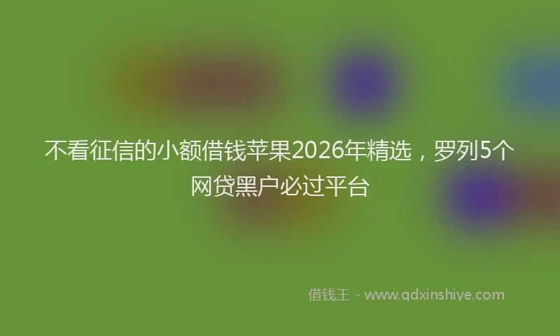 不看征信的小额借钱苹果2026年精选，罗列5个网贷黑户必过平台