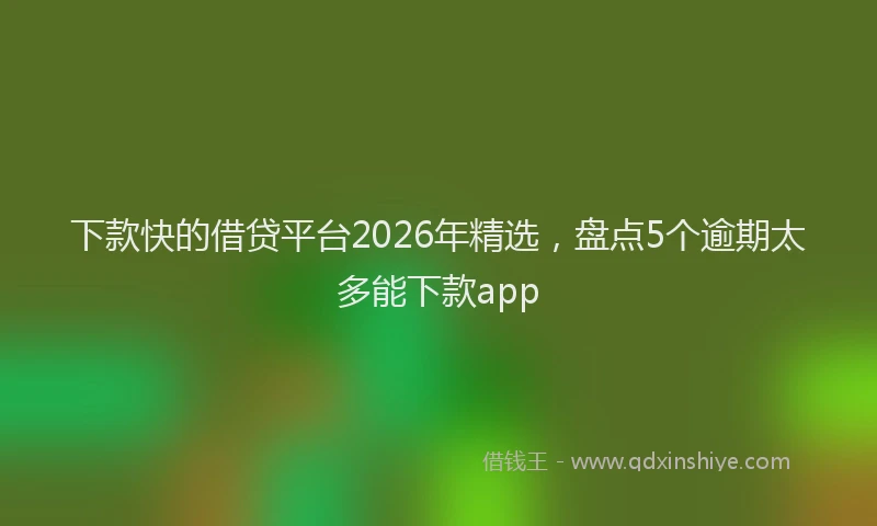 下款快的借贷平台2026年精选,盘点5个逾期太多能下款app