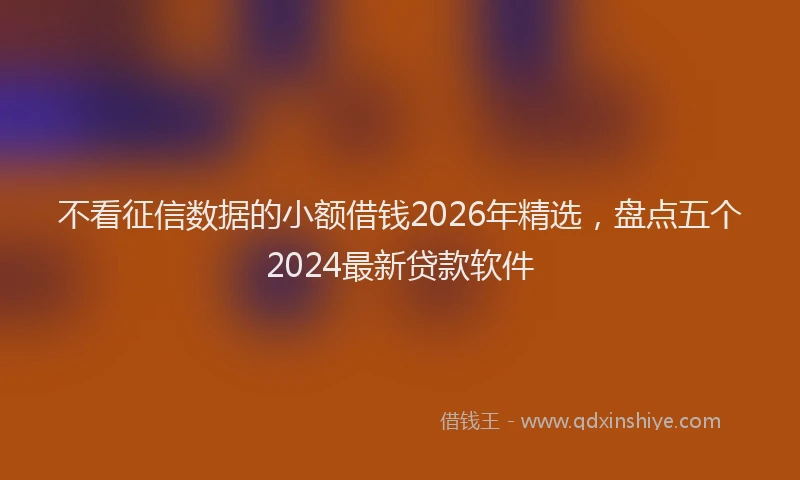 不看征信数据的小额借钱2026年精选，盘点五个2024最新贷款软件