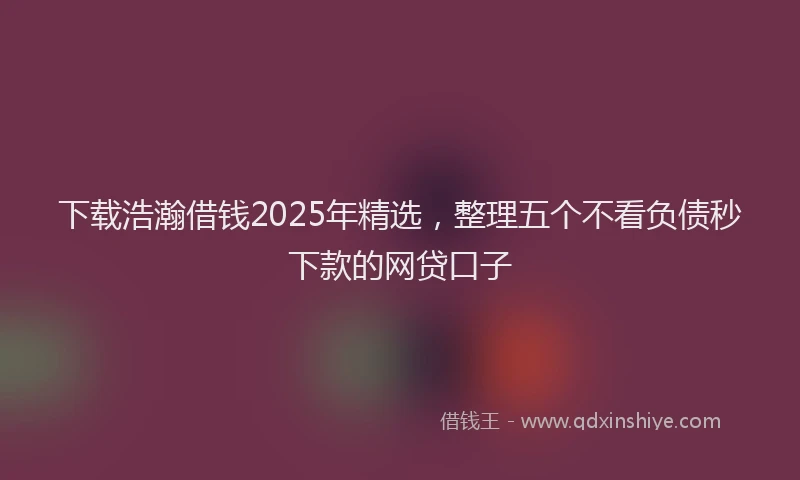 下载浩瀚借钱2025年精选，整理五个不看负债秒下款的网贷口子
