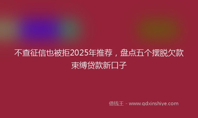 不查征信也被拒2025年推荐，盘点五个摆脱欠款束缚贷款新口子