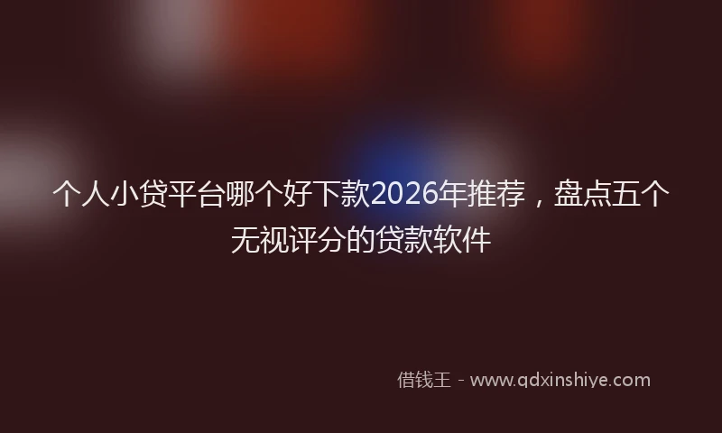 个人小贷平台哪个好下款2026年推荐,盘点五个无视评分的贷款软件