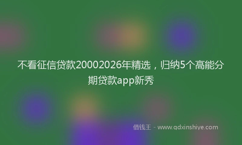 不看征信贷款20002026年精选，归纳5个高能分期贷款app新秀