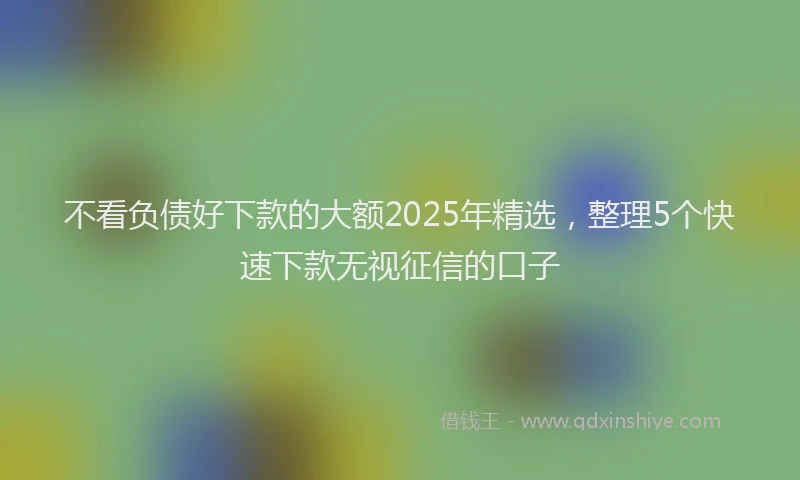 不看负债好下款的大额2025年精选，整理5个快速下款无视征信的口子