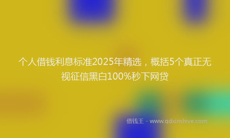 个人借钱利息标准2025年精选，概括5个真正无视征信黑白100%秒下网贷