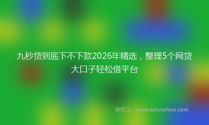 九秒贷到底下不下款2026年精选，整理5个网贷大口子轻松借平台
