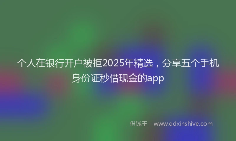 个人在银行开户被拒2025年精选，分享五个手机身份证秒借现金的app