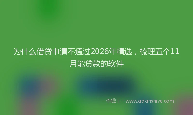 为什么借贷申请不通过2026年精选，梳理五个11月能贷款的软件