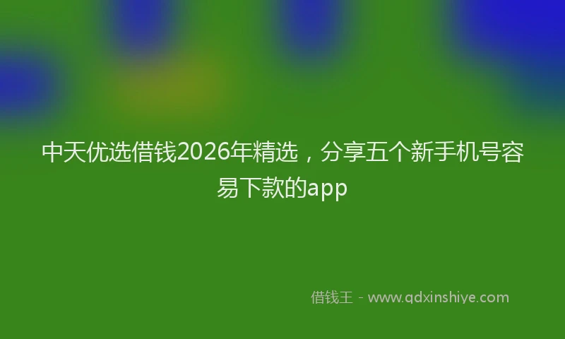 中天优选借钱2026年精选，分享五个新手机号容易下款的app