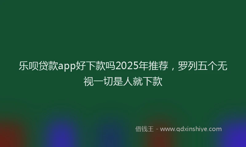 乐呗贷款app好下款吗2025年推荐，罗列五个无视一切是人就下款