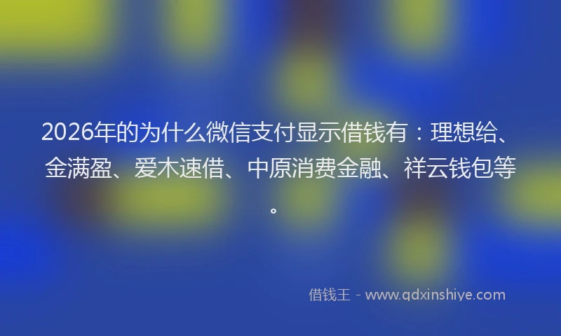 2026年的为什么微信支付显示借钱有：理想给、金满盈、爱木速借、中原消费金融、祥云钱包等。