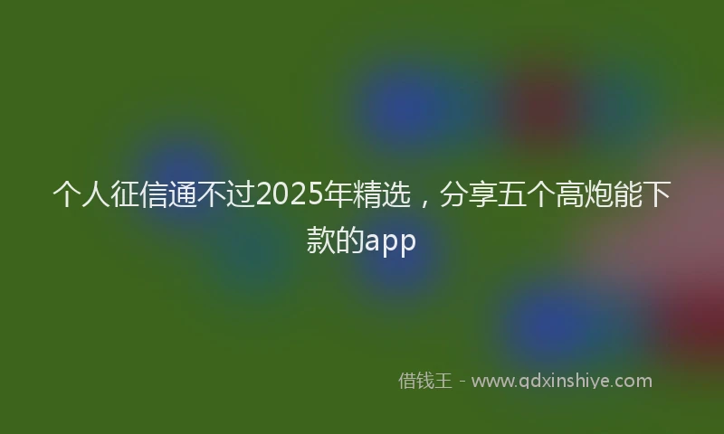 个人征信通不过2025年精选，分享五个高炮能下款的app
