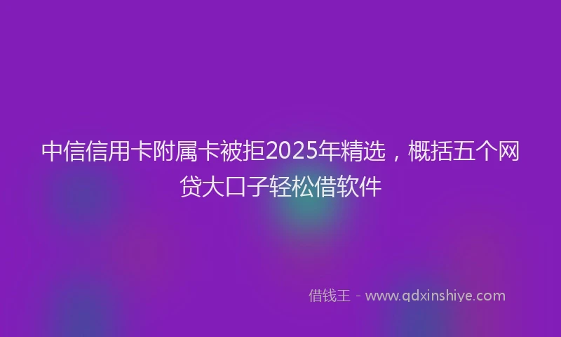 中信信用卡附属卡被拒2025年精选，概括五个网贷大口子轻松借软件