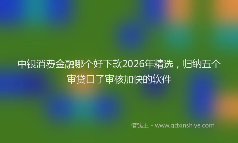 中银消费金融哪个好下款2026年精选，归纳五个审贷口子审核加快的软件