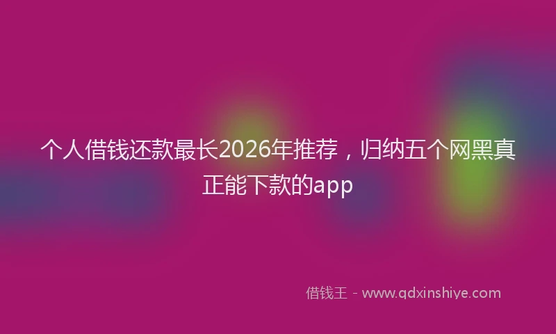 个人借钱还款最长2026年推荐，归纳五个网黑真正能下款的app